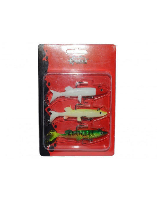 Captain 3068 Pluse Soft Turna Silikonu 3'lü Mix Set Suni Yem 12 cm