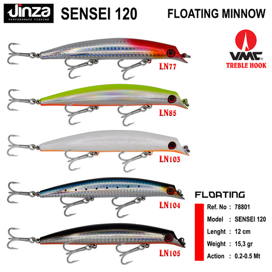 Jinza Sensei 120 mm 15.3 gr Floating Maket Balık